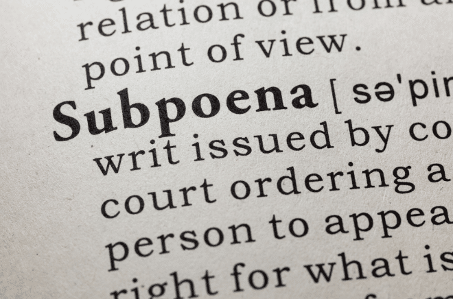 What Should You Do When Hit with a Federal Subpoena?